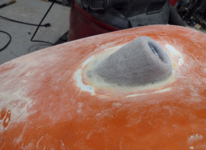 inlet sanding progess