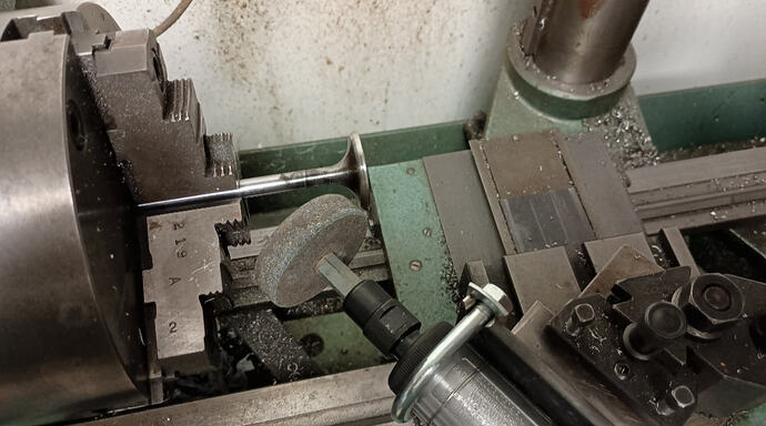 closeup of wheel and valve