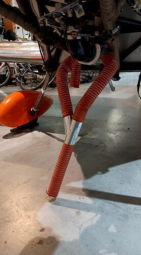 y pipe half installed